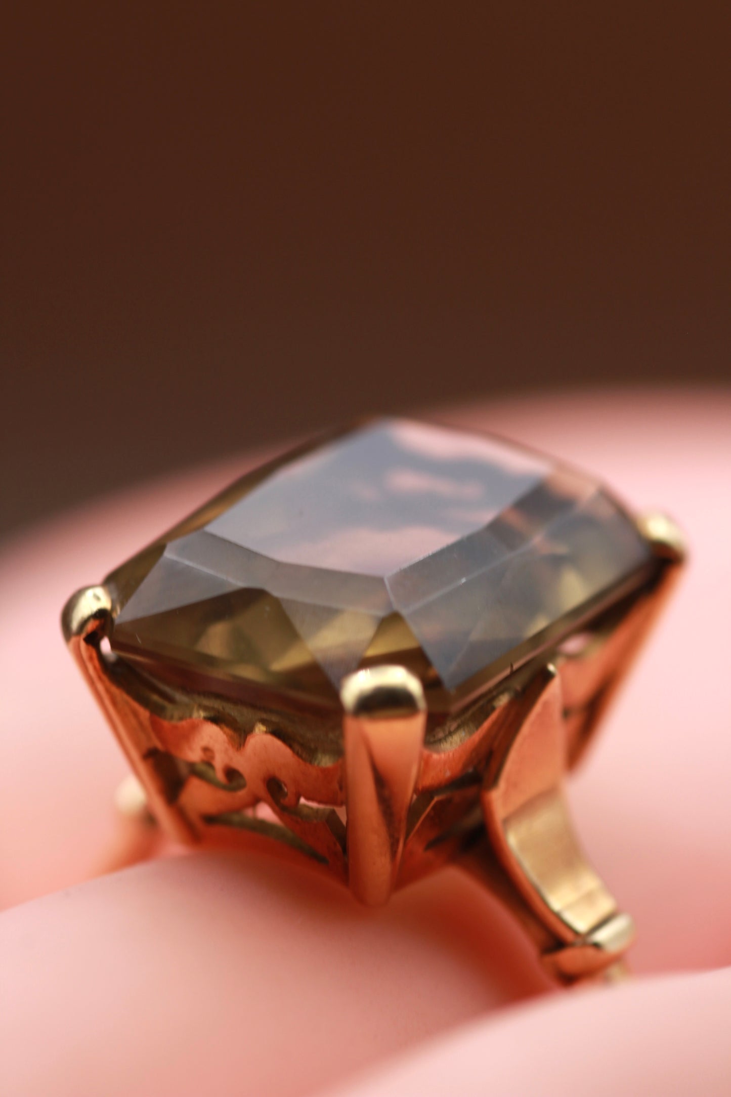 Χρυσό δαχτυλίδι 18καράτια με Smoky Quartz