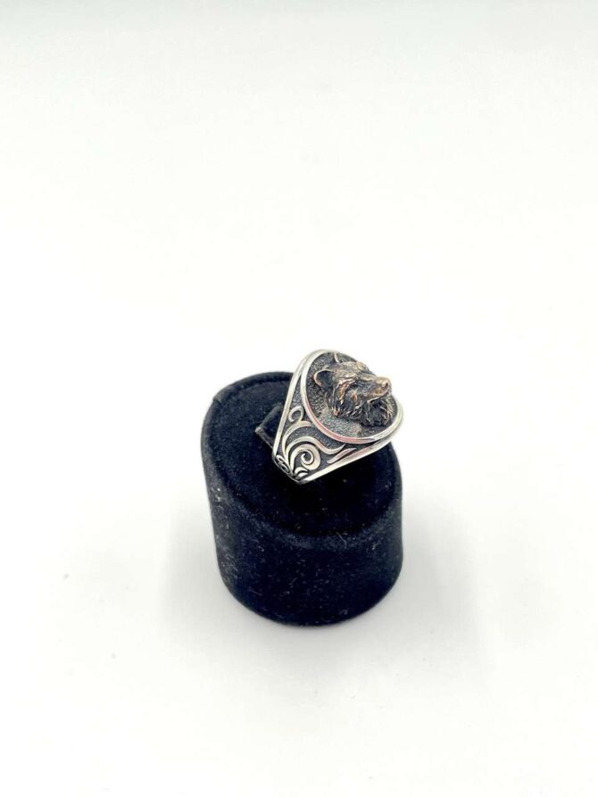 Δαχτυλίδι με σχέδιο Λύκο ασήμι 925 και μπρούντζο