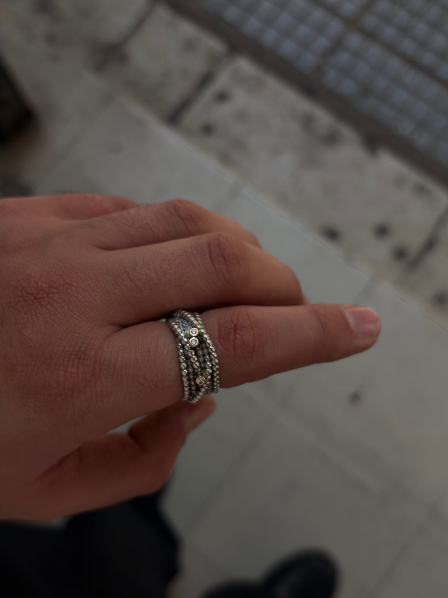 Ασημόχρυσο δαχτυλίδι "Pandora"με μπριγιάν 925/14k