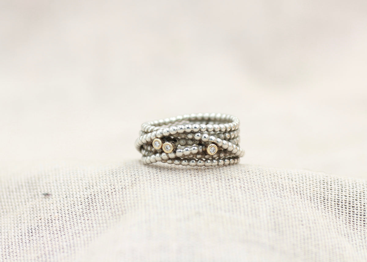 Ασημόχρυσο δαχτυλίδι "Pandora"με μπριγιάν 925/14k