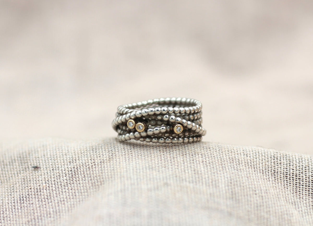 Ασημόχρυσο δαχτυλίδι "Pandora"με μπριγιάν 925/14k