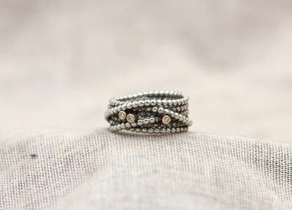Ασημόχρυσο δαχτυλίδι "Pandora"με μπριγιάν 925/14k